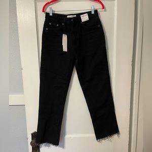 NEW TopShop Black Straight Jeans, size 28